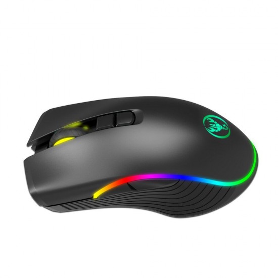 T26 2.4GHz Wireless Rechargeable Mouse 2400DPI Optical Office Business RGB Gaming Mouse with USB Receiver for Computer Laptop PC