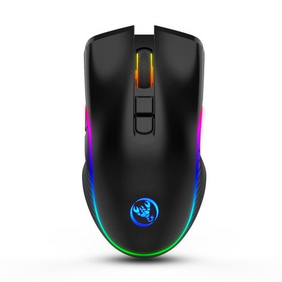 T26 2.4GHz Wireless Rechargeable Mouse 2400DPI Optical Office Business RGB Gaming Mouse with USB Receiver for Computer Laptop PC