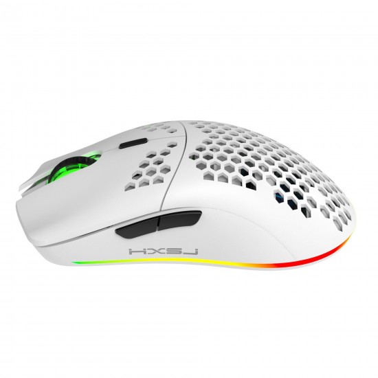 T66 Wireless Mouse 2.4Ghz Wireless Honeycomb Lightweight Design RGB Lighting Mouse Rechargeable Laptop Desktop Mouse For Home Office