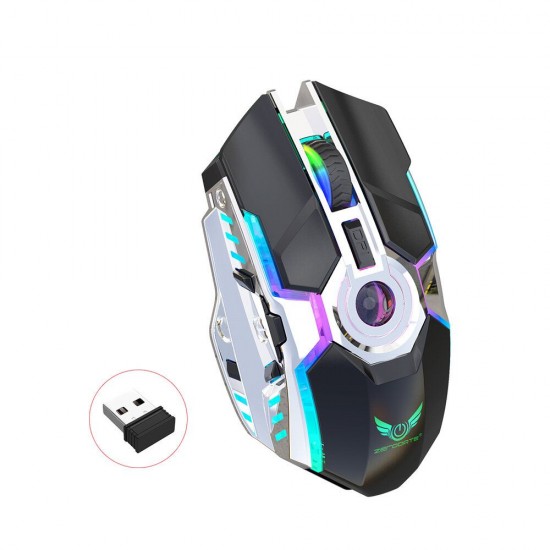 ZER-T30 2.4G Wireless Rechargeable Mouse 2400DPI 7 Buttons Optical Gaming Mouse for Computer PC Gamer