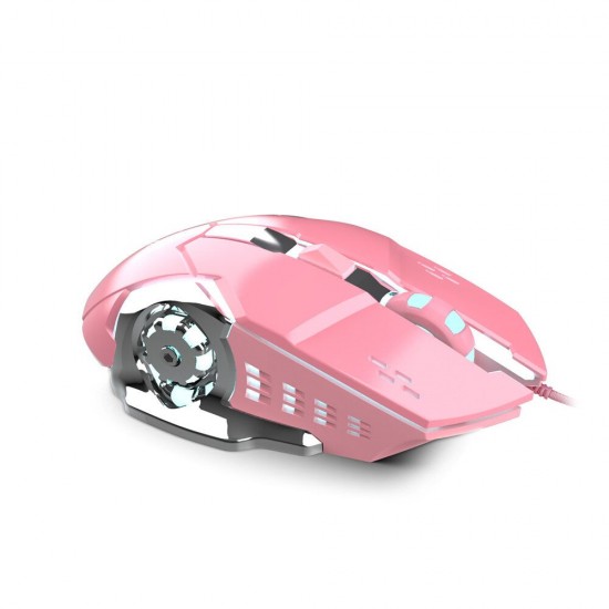 X500 Wired USB 3200 DPI Optical Gaming Mouse 6 Programmable Buttons Computer Game Mice 4 Adjustable DPI LED Lights