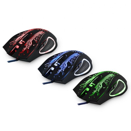 X9 2400DPI Adjustable Colorful LED 6 Buttons USB Wired Optical Gaming Mouse for PC Laptop