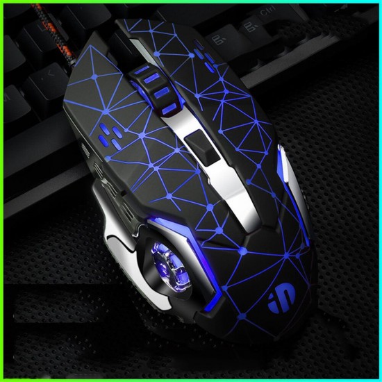 PW2 Wired Gaming Mouse 4000DPI 6 Buttons USB Wired Mouse Mute Buttons with 6 Colors LED Backlight The King Nebula Design Gaming Mouse