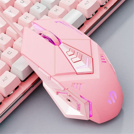 PW5P Wired Gaming Mouse Pink/ Black Gaming Mouse 7 Programmable Buttons Silent Click 4 Levels Adjustable DPI Mice for PC Laptop PW5P Wired Gaming Mouse Pink/ Black Gaming Mouse 7 Programmable Buttons Silent Click 4 Levels Adjustable DPI Mice for PC Laptop