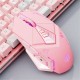 PW5P Wired Gaming Mouse Pink/ Black Gaming Mouse 7 Programmable Buttons Silent Click 4 Levels Adjustable DPI Mice for PC Laptop