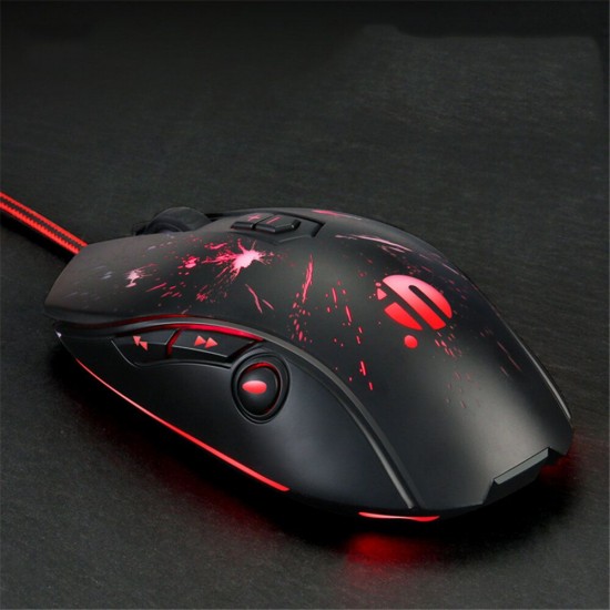 W66 Wired Mechanical Gaming Mouse 4800 DPI Silent Mouse For Pro Gamers Business Office