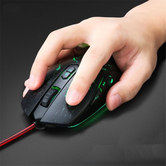 W66 Wired Mechanical Gaming Mouse 4800 DPI Silent Mouse For Pro Gamers Business Office