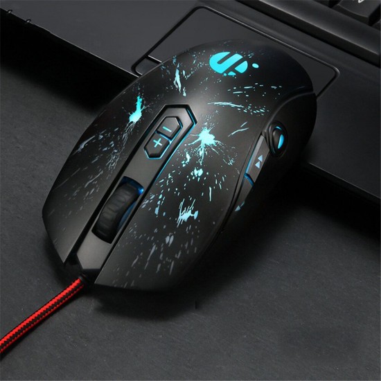 W66 Wired Mechanical Gaming Mouse 4800 DPI Silent Mouse For Pro Gamers Business Office