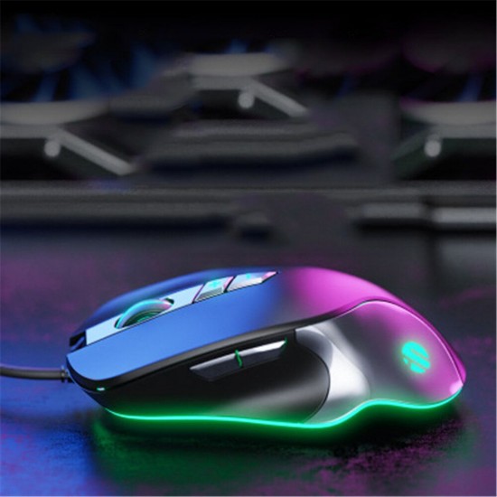 IN20 Wired Mechanical Gaming Mouse 4000 DPI 7 Buttons Optical RGB USB Wired Mice For Pro Gamers