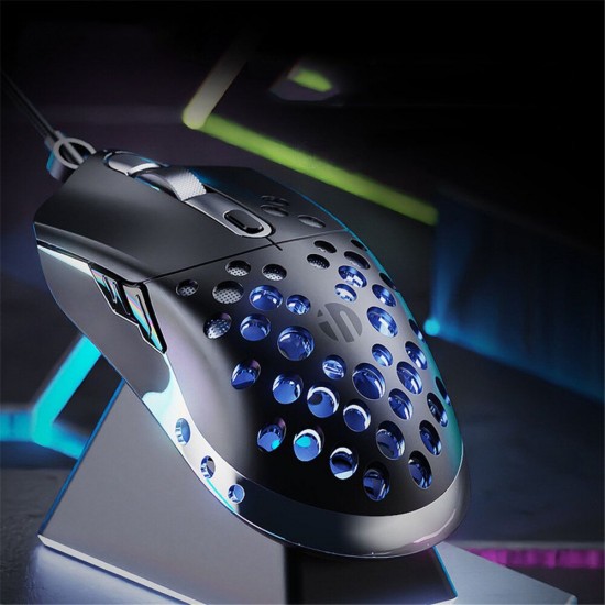 IN80 Wired Lightweight Hollowed Mouse Gaming E-sport Mouse Luminous RGB for Pro Gamers and Office