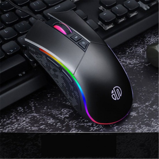 PW6 Wired Mechanical Gaming Mouse 4000 DPI Silent Mouse for Pro Gamers Business Office