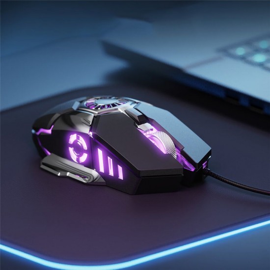 J700 Wired Cooling Fan Mouse Macro Programming 6400DPI 6 Buttons Ergonomic RGB Backlight Optical Gaming Mice for Computer Laptop PC Gamer J700 Wired Cooling Fan Mouse Macro Programming 6400DPI 6 Buttons Ergonomic RGB Backlight Optical Gaming Mice for Computer Laptop PC Gamer