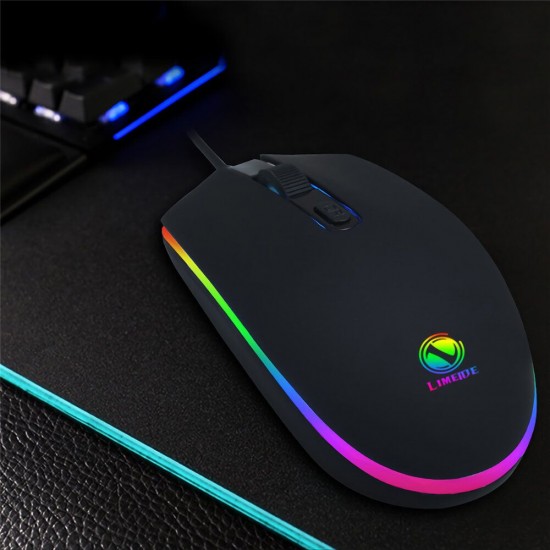 Wired Gaming Mouse 2400DPI RGB Backlight USB Wired Gamer Mice for Desktop Computer Laptop PC