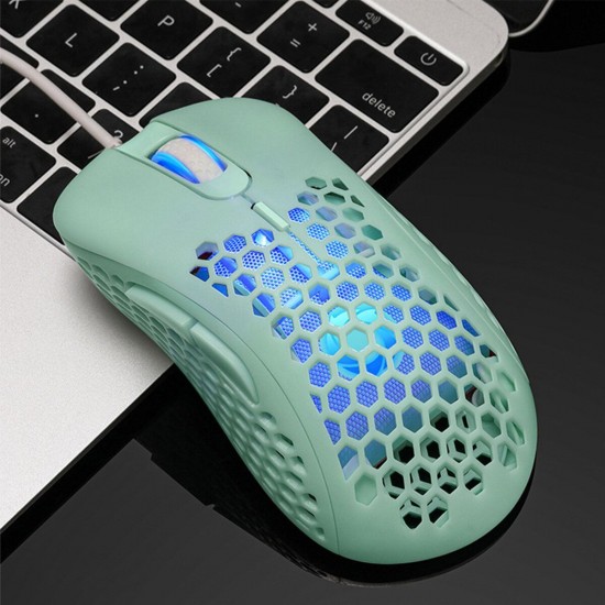 V18 Wired Game Mouse Breathing Colorful Hollow Honeycomb 3200DPI Gaming Mouse USB Wired Gamer Mice for Computer Laptop PC