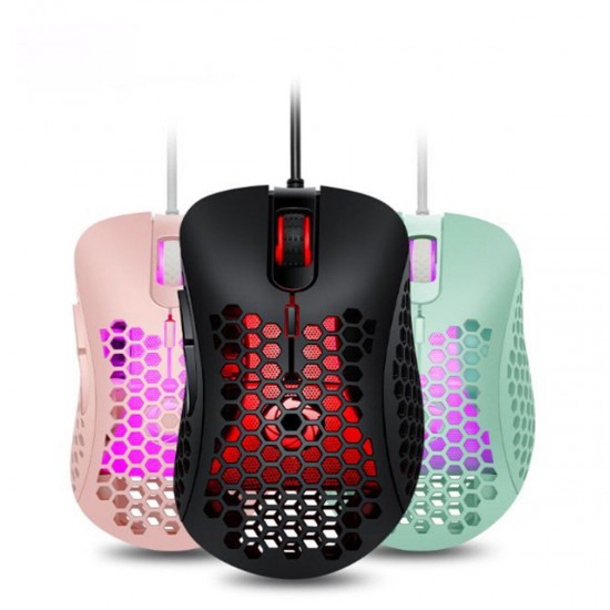V18 Wired Game Mouse Breathing Colorful Hollow Honeycomb 3200DPI Gaming Mouse USB Wired Gamer Mice for Computer Laptop PC V18 Wired Game Mouse Breathing Colorful Hollow Honeycomb 3200DPI Gaming Mouse USB Wired Gamer Mice for Computer Laptop PC
