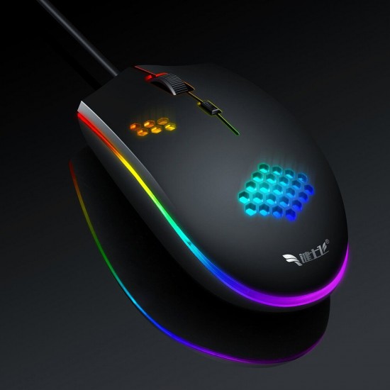 M55 Wired Game Competitive Mouse 1200DPIUSB Wired RGB Gaming Gamer Mice for Desktop Computer Laptop PC