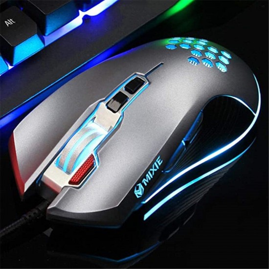 M10 USB Wired RGB Gaming Mouse 6 Buttons 4800 DPI Optical Game Mouse for Computer PC Laptop