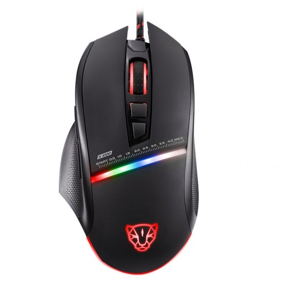 V10 4000DPI Matte Surface USB Wired LED Backlit Optical Gaming Mouse