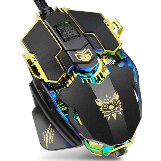 CW901 Wired Gaming Mouse USB Optical Professional Gaming Mouse Programmable 6-color Breathing LED Mice for PC Laptop