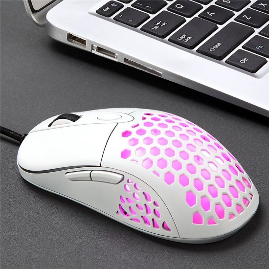 Wired Gaming Mouse Honeycomb Hollow 1600DPI 6 Buttons USBRGB Backlight Mouse Wired Gaming Mouse Honeycomb Hollow 1600DPI 6 Buttons USBRGB Backlight Mouse