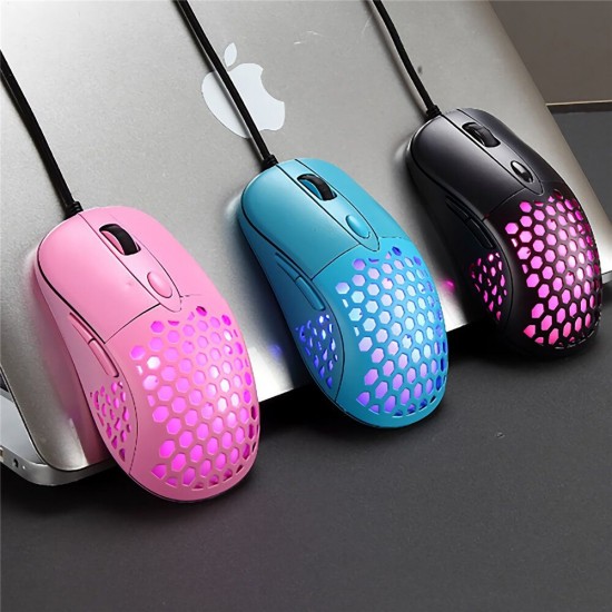 Wired Gaming Mouse Honeycomb Hollow 1600DPI 6 Buttons USBRGB Backlight Mouse Wired Gaming Mouse Honeycomb Hollow 1600DPI 6 Buttons USBRGB Backlight Mouse