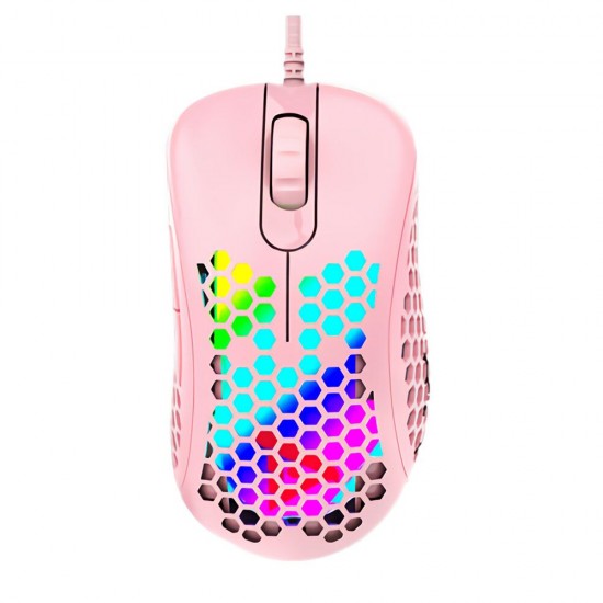 M506 Wired Game Mouse Matte Honeycomb Hollow Lightweight 6200DPI Professional Gaming Mouse for Comnputer PC Laptop