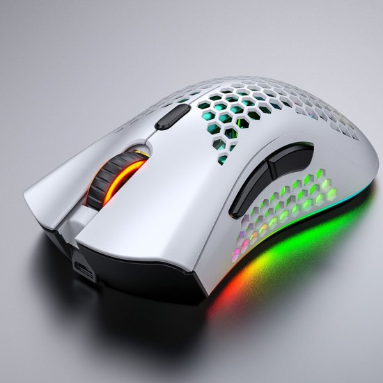 Wireless Gaming Mouse Honeycomb Hollow RGB Charging Mouse with 3 Adjustable DPI for Desktop Computer Laptop PC