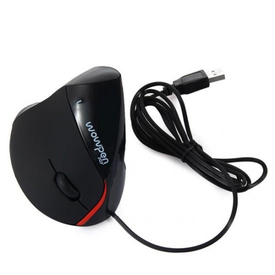 5D 2.4GHz Wired USB Vertical Optical Mouse BLACK