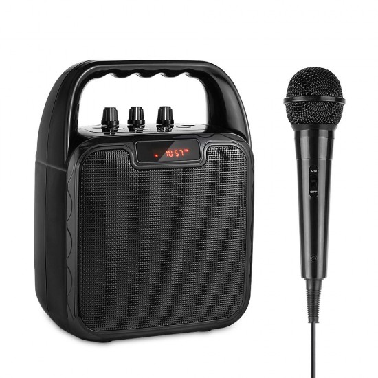 Portable Bluetooth Speaker Karaoke Microphone Computer Speakers with Microphone Mobile Sound Machine Voice Amplifier for Bluetooth/USB/TF/AUX Slot 4-8 Hours Operating Time