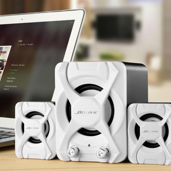 K2 Portable Combination Speakers 3D Stereo Subwoofer PC Speaker Bass Music DJ USB Computer Speakers for Laptop Phone TV