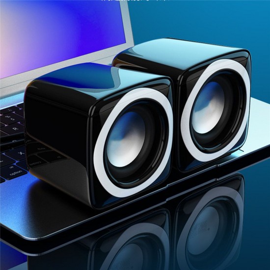 C5 Desktop Computer Mini Speakers 3.5mm USB Wired Subwoofer Speaker Universal for Computer Tablet Mobile Phone