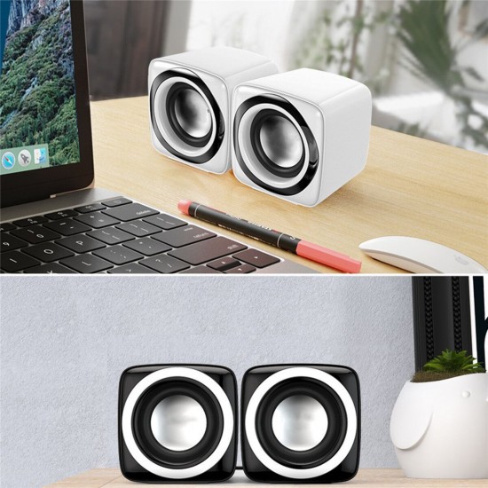 C5 Desktop Computer Mini Speakers 3.5mm USB Wired Subwoofer Speaker Universal for Computer Tablet Mobile Phone