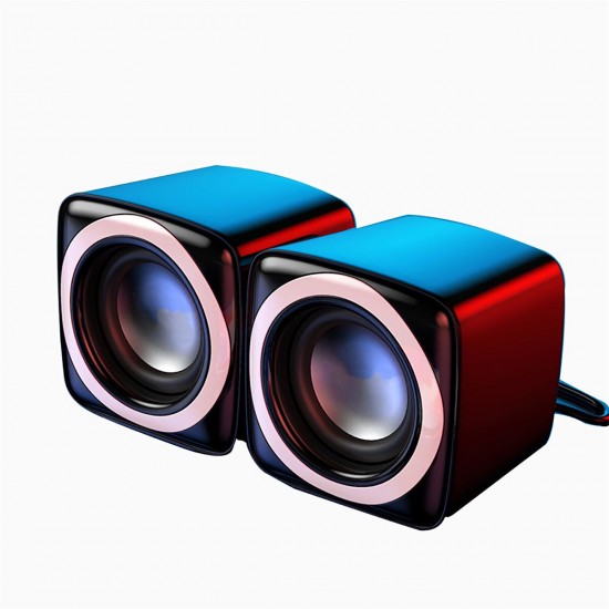 C5 Desktop Computer Mini Speakers 3.5mm USB Wired Subwoofer Speaker Universal for Computer Tablet Mobile Phone