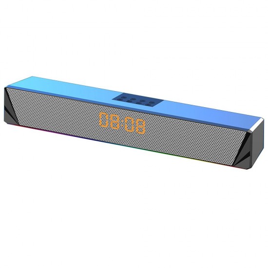 A8 Computer Speaker RGB Light Effect bluetooth USB Recharging Clock DisplayAUXU DiskTF Card Input Stereo Speaker System