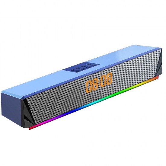 A8 Computer Speaker RGB Light Effect bluetooth USB Recharging Clock DisplayAUXU DiskTF Card Input Stereo Speaker System