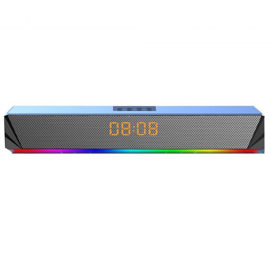 A8 Computer Speaker RGB Light Effect bluetooth USB Recharging Clock DisplayAUXU DiskTF Card Input Stereo Speaker System