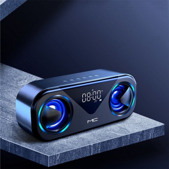 MC H8 Dual Mode Computer Speaker Wireless bluetooth + Wired Subwoofer Speaker LCD Alarm Clock Temperature Display FM Radio
