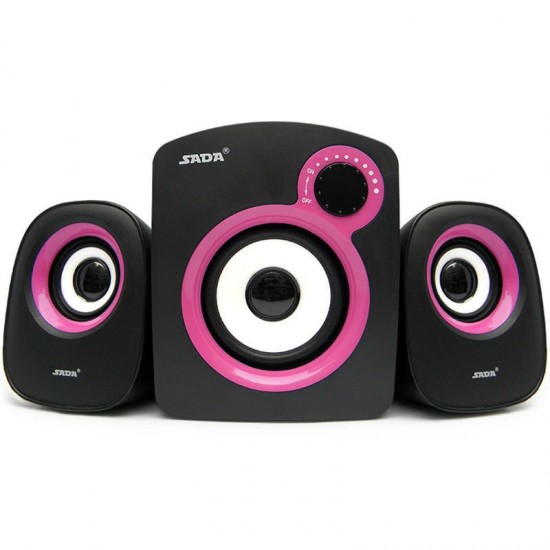 D-200B 3 Pcs/set Mini Desktop Speakers USB Wired 3.5mm Audio Interface Speakers with Subwoofer 2.1