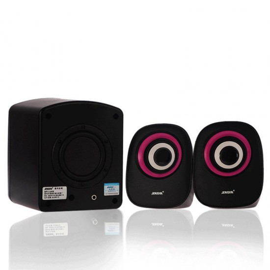 D-200B 3 Pcs/set Mini Desktop Speakers USB Wired 3.5mm Audio Interface Speakers with Subwoofer 2.1