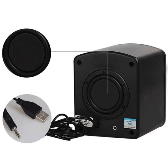D-200B 3 Pcs/set Mini Desktop Speakers USB Wired 3.5mm Audio Interface Speakers with Subwoofer 2.1