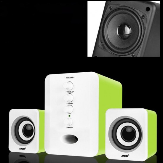 D-202 bluetooth USB 2.1 Wired Bass Stereo Music Player Subwoofer Sound Box Computer Speaker for Desktop Laptop Notebook Tablet PC Phone