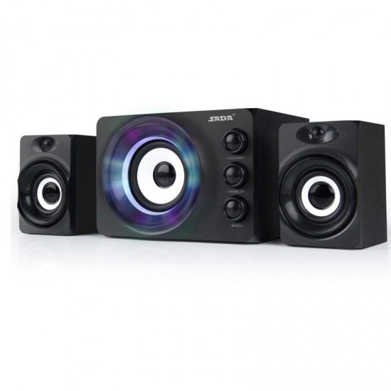 D-206 DC 5V bluetooth Portable Colorful LED Combination Stereo Bass Computer Speaker for PC Laptop