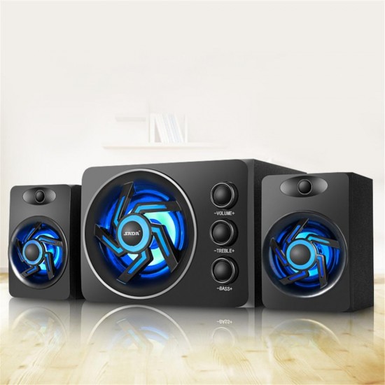 D-209 Mini Portable bluetooth 2.1 channel Subwoofer Colorful Lights Computer Speaker for Desktop Laptop TV PC