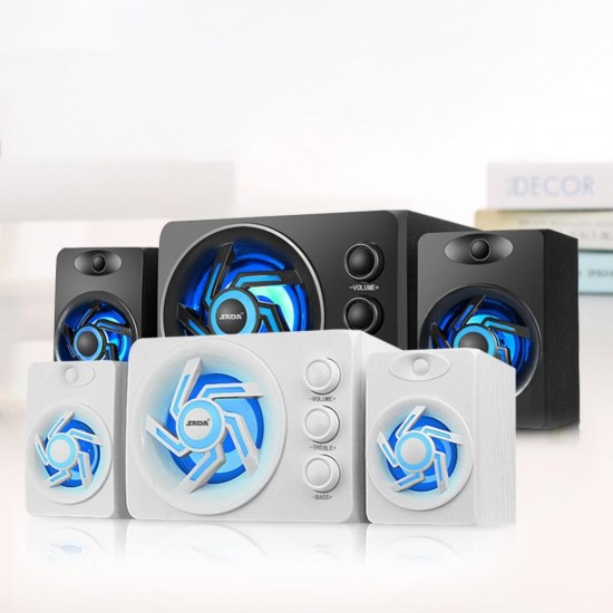 D-209 Mini Portable bluetooth 2.1 channel Subwoofer Colorful Lights Computer Speaker for Desktop Laptop TV PC