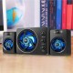 D-209 Mini Portable bluetooth 2.1 channel Subwoofer Colorful Lights Computer Speaker for Desktop Laptop TV PC