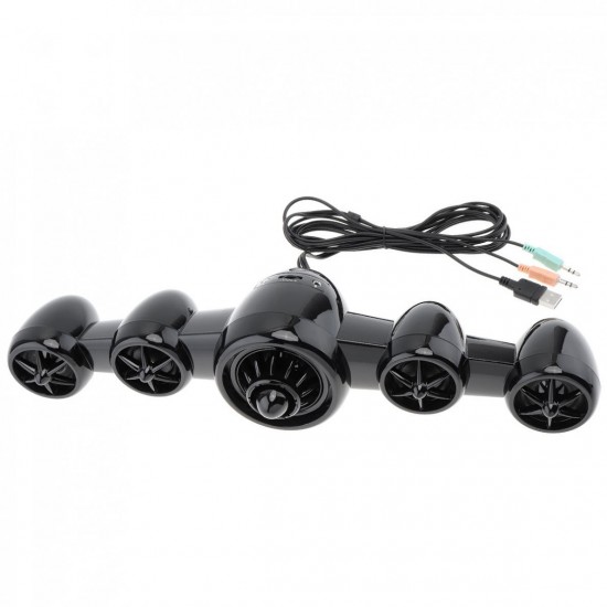 D-219 AUX Multi-media Bluetooth Stereo Surround Sound Mini Aircraft Computer Speaker with 3 Speakers Units