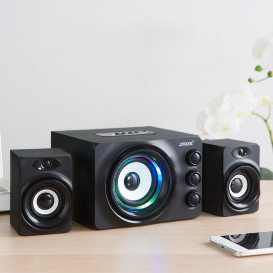 Q2 bluetooth 2.1 Channel Stereo Bass Computer Speaker Wooden Loundspeaker Support U Disk TF Card Input