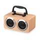 W5B Portable Bluetooth 4.2 Stereo Surround Wooden Speaker Player Double Horn with TF Card AUX Audio for Phone Laptop