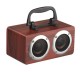 W5B Portable Bluetooth 4.2 Stereo Surround Wooden Speaker Player Double Horn with TF Card AUX Audio for Phone Laptop