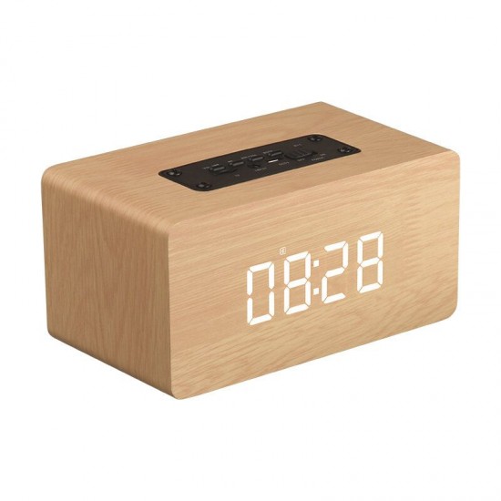 W5C bluetooth 4.0 WirelessBT Mini Portable Wooden Speaker LED Display Clock Wood Speakers for Laptop Phone Tablet